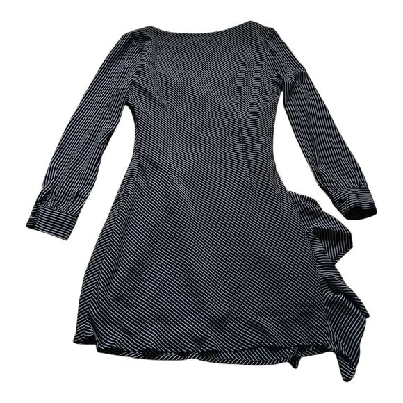 BB Dakota Diagonal Stripe Long Sleeve Dress in Black and White - Picture 4 of 6